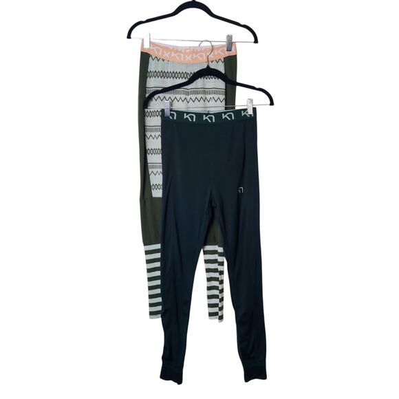 Lot of 2 Kari Traa Merino Wool Leggings Base Layer Pants Small Ski Snowboard - Picture 1 of 14